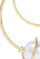 Thumbnail for your product : Kenneth Jay Lane Gold-plated Faux Pearl Hoop Earrings