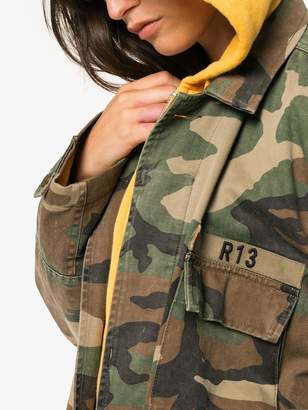 R 13 camouflage hooded cotton jacket