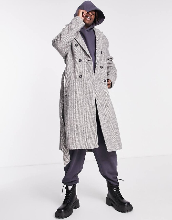 long herringbone coat