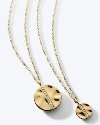 Ippolita 18K Gold Senso Medium 15.5mm Disc Pendant Necklace with Diamonds