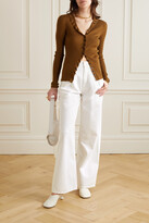 Thumbnail for your product : Gold Sign The Edgar Pleated High-rise Wide-leg Organic Jeans - White