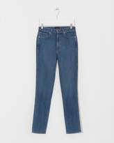 Thumbnail for your product : KHAITE Blue Vanessa High Rise Straight Jeans