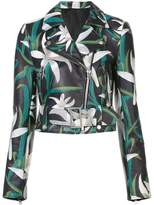 Diane Von Furstenberg floral print biker jacket