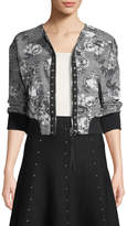 Thumbnail for your product : Rachel Roy Baldwin Floral\/Check Bomber Jacket