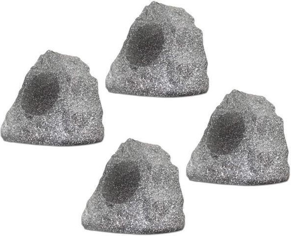 KINGARD Theater Solutions 4R4G New Wired Outdoor Garden Waterproof Granite Rock Patio Speakers (set of 4)