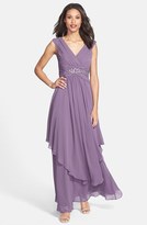 Thumbnail for your product : Eliza J Embellished Shirred Chiffon Gown