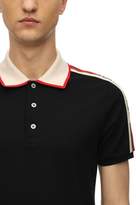 Thumbnail for your product : Gucci LOGO TAPE STRETCH COTTON PIQUE POLO