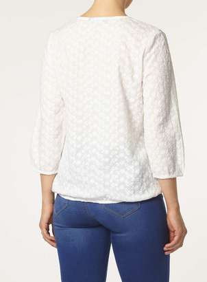 Wrap Front Broderie Shirt