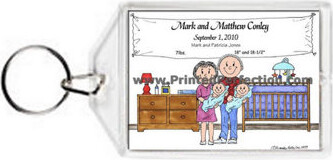 Printed Perfection Personalized New Baby, Twins - Boys Acrylic Key Chain