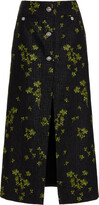 Embroidered Boucle Midi Skirt 