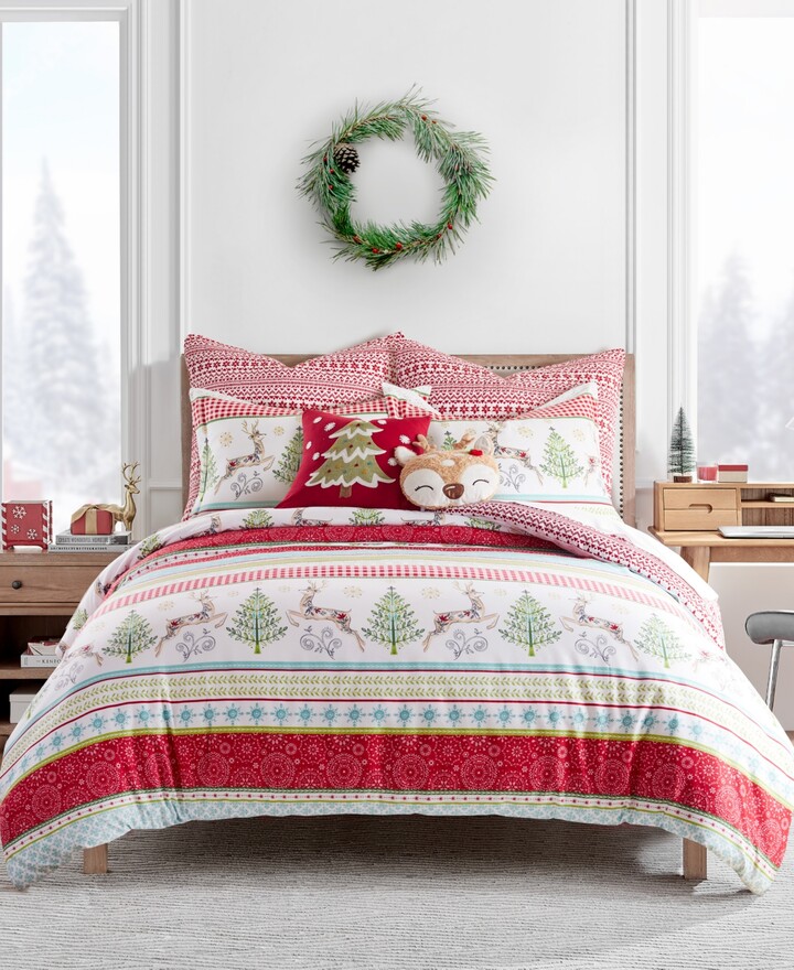 Levtex Home Merry and Bright Comet and Cupid Reversible 3-Pc. Duvet Cover Set King