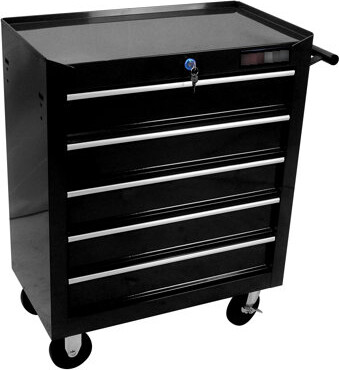 17 Stories 5 Drawer Tool Cabinet With Lock & 4 Wheels For Garage Organization Trolley Lockable Design Wheels Area