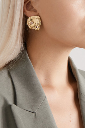 LEIGH MILLER Net Sustain Lava Gold-tone Multi-stone Earrings
