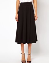 Thumbnail for your product : ASOS Midi Skirt with Stitch Waist Detail