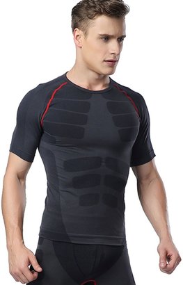 Deercon Men's Fitness Workout Compression short sleeve t shirts Sports Baselayer Underwear Running