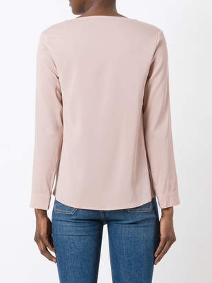 Eleventy long-sleeved top with curved hem