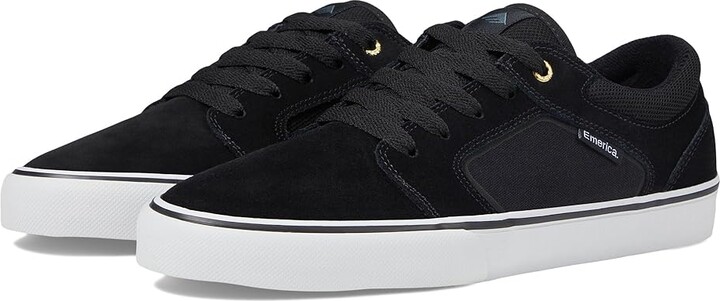 Emerica Cadence Men's Skate Shoes Black/White/Gold : 10 D - Medium, Canvas/Suede