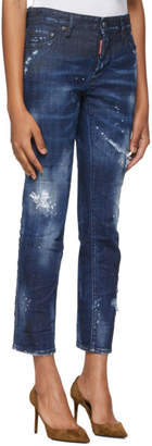 DSQUARED2 Blue Boyfriend Dark Wash Jeans