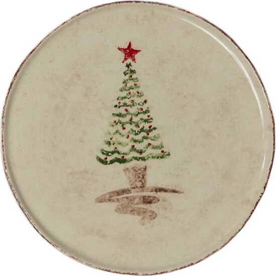 Zafferano America Holiday Dinner Plate, Set of 4 in Beige