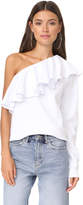 Thumbnail for your product : MSGM One Shoulder Ruffle Sweatshirt