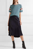 Thumbnail for your product : Golden Goose Claudine Striped Metallic Knitted Top - Light blue