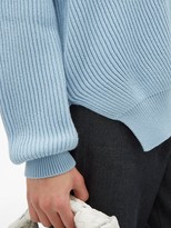 Thumbnail for your product : Loewe Dropped-shoulder Ribbed Cotton Sweater - Light Blue