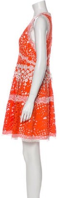 Alexis Lace Pattern Mini Dress Orange