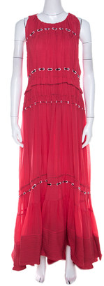red eyelet dress