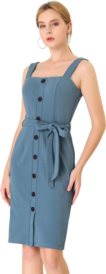 button down overall dress