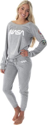 Intimo NASA Worm Logo Women's Juniors' Space Shuttle Patches Shirt and Jogger  Pants Pajama Set (MD) - ShopStyle Pyjamas