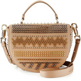 Thumbnail for your product : Christian Louboutin Panettone Spiked Chevron Messenger Bag, Beige