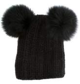 Thumbnail for your product : Eugenia Kim Fox-Accented Wool Beanie Black Fox-Accented Wool Beanie