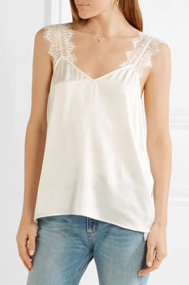 CAMI NYC Chelsea Lace-trimmed Silk-charmeuse Camisole