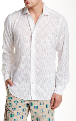 Ganesh Long Sleeve Sheer Pattern Slim Fit Shirt