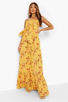 Thumbnail for your product : boohoo Ditsy Floral Bandeau Knot Detail Maxi Dress