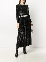 Thumbnail for your product : Saint Laurent Ruched Sequin Maxi Dress