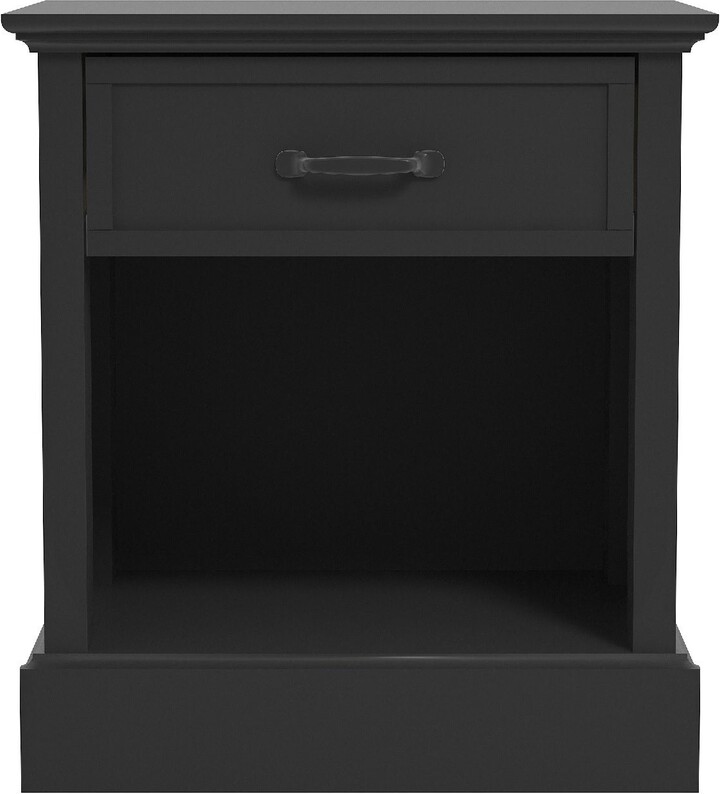 Contemporary Home Living 24.25" Black Wooden Bedside Table Drawer Nightstand ShopStyle
