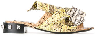No.21 snakeskin print flat sandals - women - Calf Leather/Leather - 37