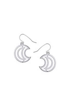 Topshop Womens Moon Drop Earrings - Silver