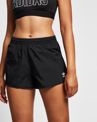 adidas Women's Black Shorts - 3-Stripes Logo Shorts