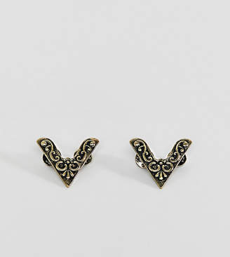 Reclaimed Vintage Inspired Patterned Collar Tips In Antiqued Gold Exclusive To ASOS