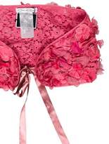 Thumbnail for your product : Oscar de la Renta Fur-Trimmed Lace Shawl w/ Tags Pink Fur-Trimmed Lace Shawl w/ Tags