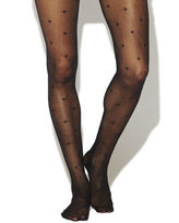 Thumbnail for your product : Wet Seal Printed Heart Sheer Tights