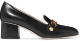 Thumbnail for your product : Gucci Sylvie Chain-embellished Leather Pumps