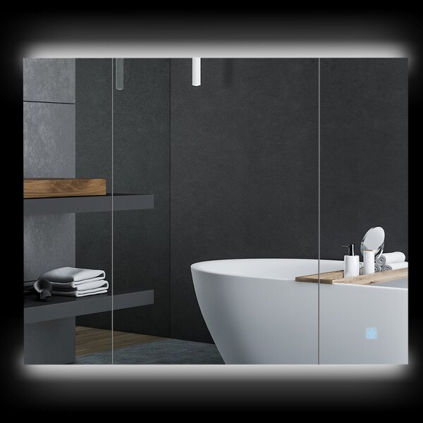 kleankin LED Medicine WallMounted Bathroom Vanity Mirror