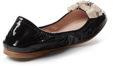 Thumbnail for your product : Miu Miu Patent Leather Crystal Bow Flat
