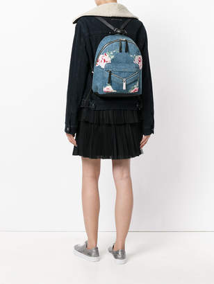Diesel embroidered denim backpack