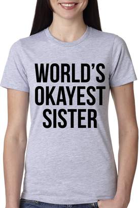 Crazy Dog T-shirts Crazy Dog Tshirts Youth World's Okayest Sister T Shirt Funny Siblings Tee for Kids XL