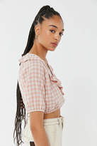 Thumbnail for your product : Urban Renewal Vintage Remnants Gingham Ruffle Cropped Top