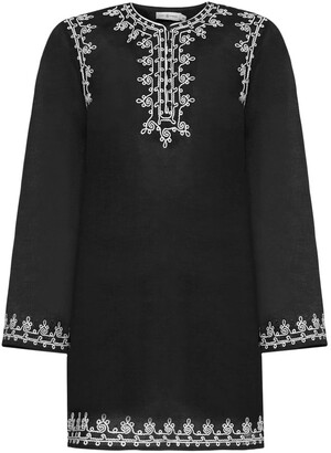 Tory Burch Embroidered Mini Kaftan Dress